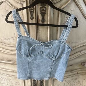 Forever 21 Light Blue Denim Crop Top